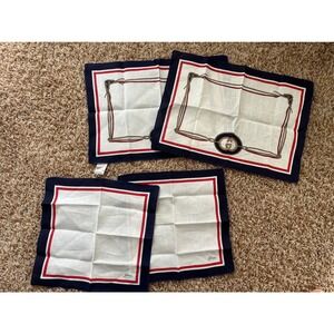 Vintage Gucci‎ Table Linens 2 Placemats and 2 Napkins Linen Cotton Blend